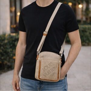 AUTHENTIC LOUIS VUITTON DAMIER GEANT CITADIN MM SHOULDER CROSSBODY BAG M93041